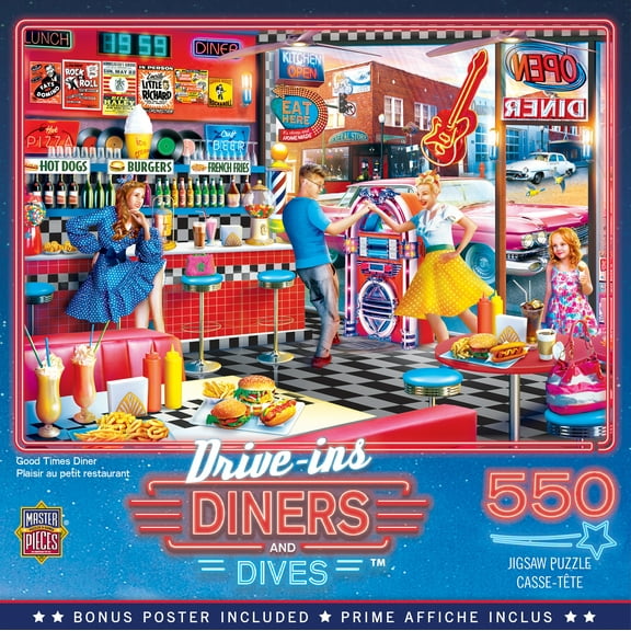 MasterPieces 550 Piece Jigsaw Puzzle - Good Times Diner - 18"x24"