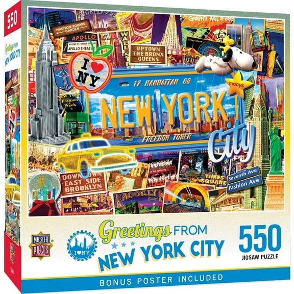 MasterPieces 550 Piece Jigsaw Puzzle - Greetings From New York - 18"x24"