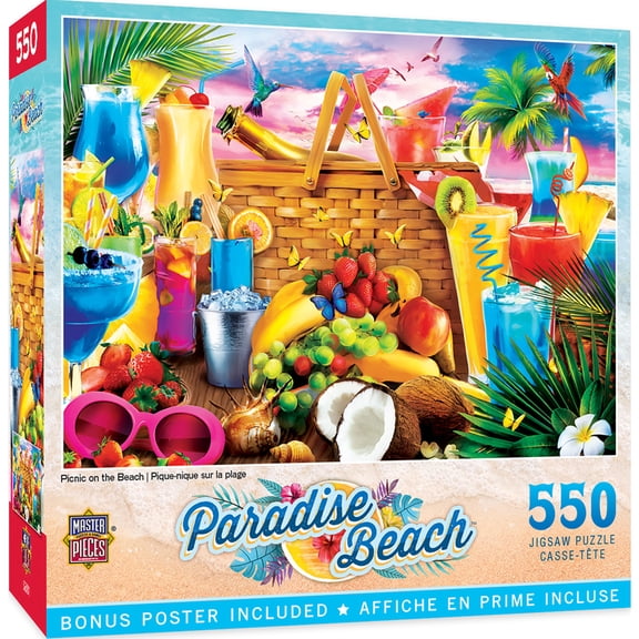 MasterPieces 550 Piece Jigsaw Puzzle - Picnic on The Beach - 18"x24"