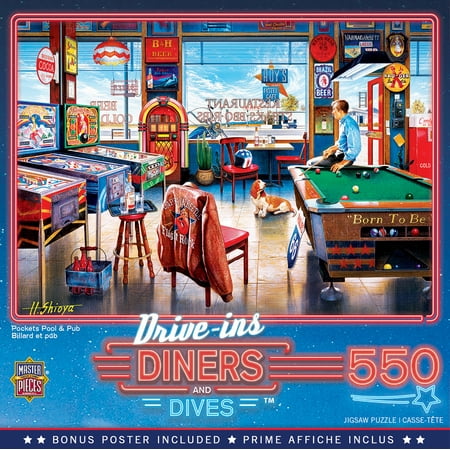 MasterPieces 550 Piece Jigsaw Puzzle - Pockets Pool & Pub - 18"x24"