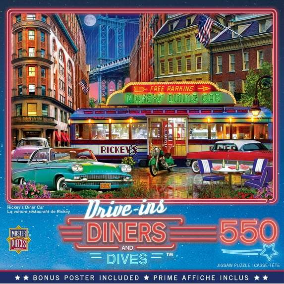 MasterPieces 550 Piece Jigsaw Puzzle - Rickey's Diner Car - 18"x24"