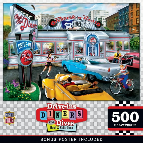 MasterPieces 500 Piece Jigsaw Puzzle - Rock & Rolla Diner - 15"x21"