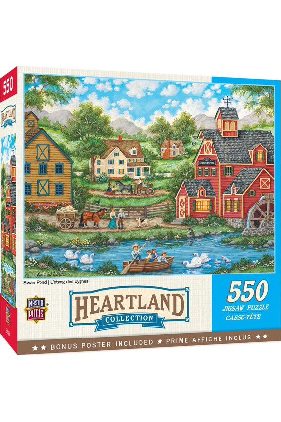 550 Piece Jigsaw Puzzle for Adults - Swan Pond - 18"x24"