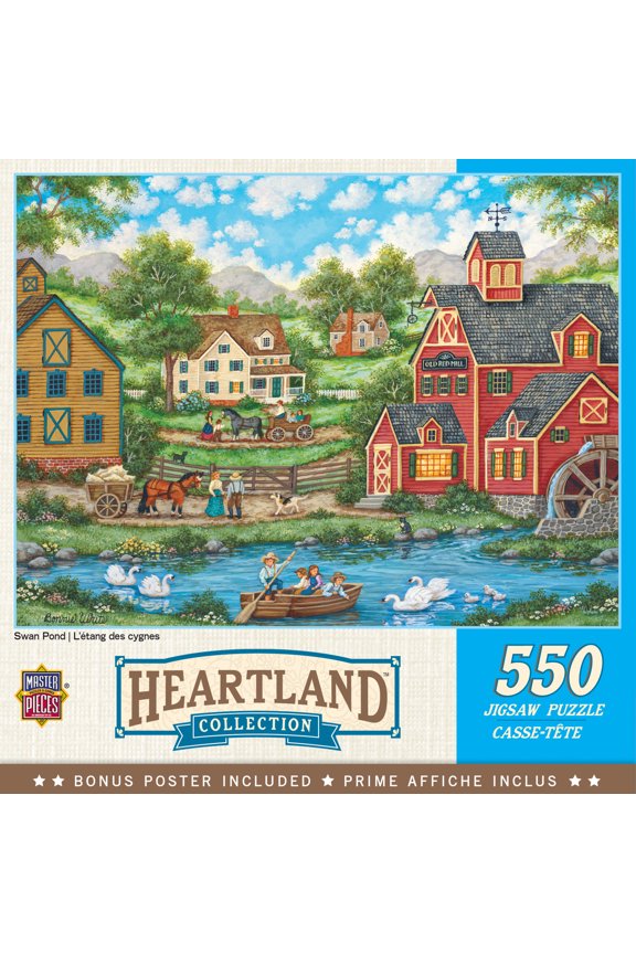 550 Piece Jigsaw Puzzle for Adults - Swan Pond - 18"x24"