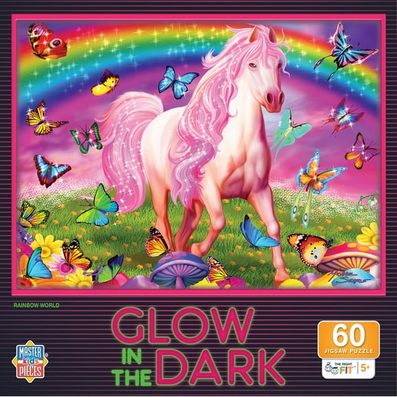 MasterPieces 60 Piece Glow in the Dark Puzzle - Rainbow World - 14"x19"