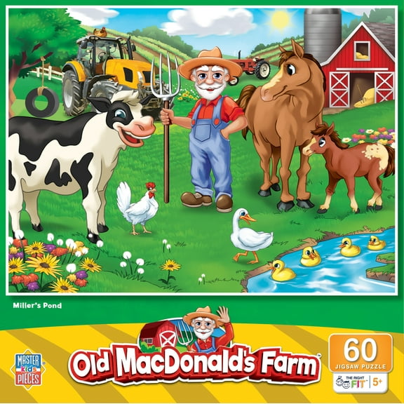 MasterPieces 60 Piece Jigsaw Puzzle - Old MacDonald's Farm Miller's Pond
