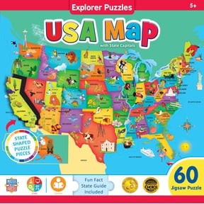 MasterPieces 60 Piece Jigsaw Puzzle - USA Map - 16.5"x12.75"