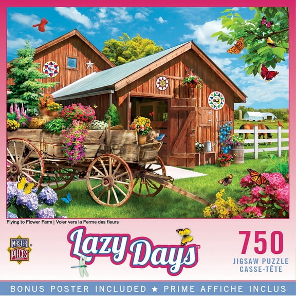 MasterPieces 750 Piece Jigsaw Puzzle - Flying to Flower Farm - 18"x24"