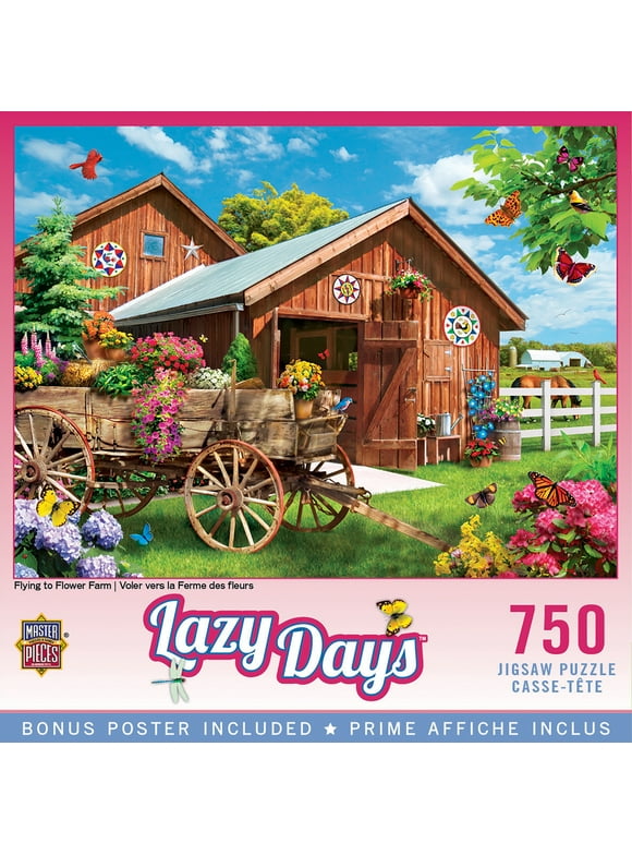 MasterPieces 750 Piece Jigsaw Puzzle - Flying to Flower Farm - 18"x24"