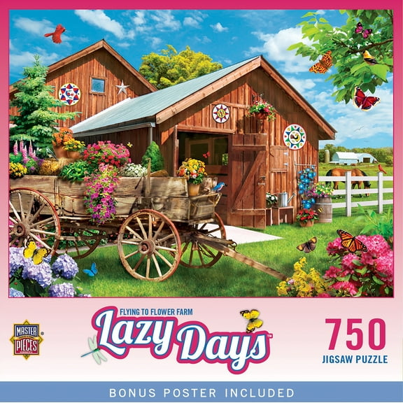 MasterPieces 750 Piece Jigsaw Puzzle - Flying to Flower Farm - 18"x24"