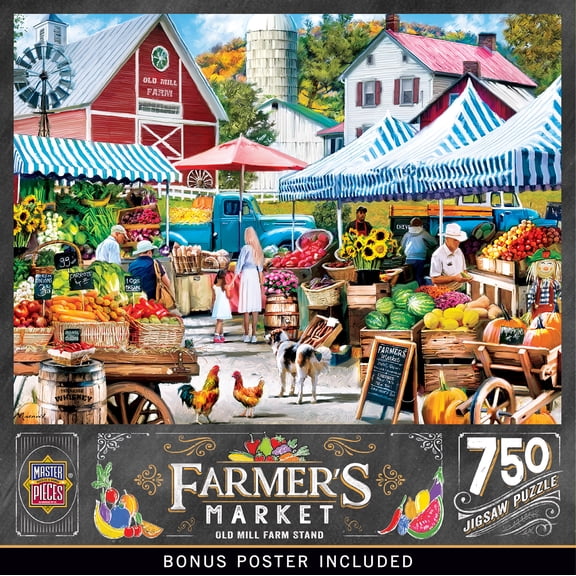 MasterPieces 750 Piece Jigsaw Puzzle - Old Mill Farm Stand - 18"x24"