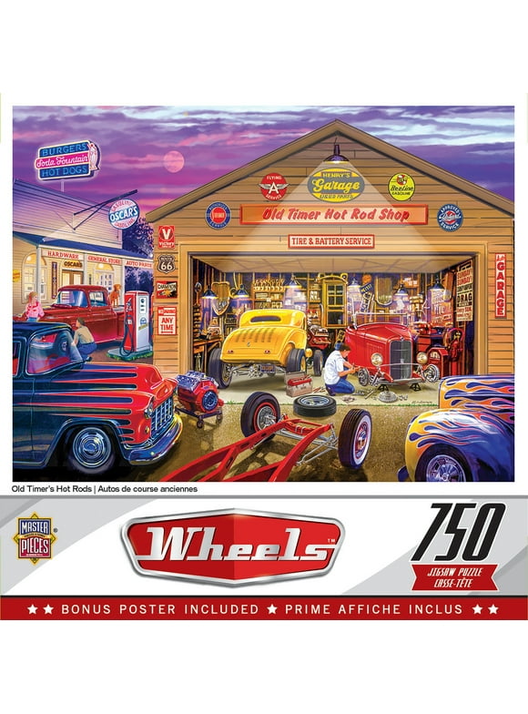 MasterPieces 750 Piece Jigsaw Puzzle - Old Timer's Hot Rods - 18"x24"