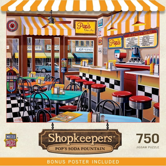 MasterPieces 750 Piece Jigsaw Puzzle - Pop's Soda Fountain - 18"x24"