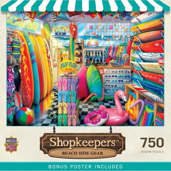 MasterPieces 750 Piece Jigsaw Puzzle for Adults - Beach Side Gear - 18"x24"