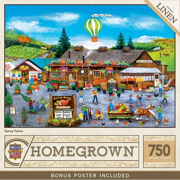 MasterPieces 750 Piece Jigsaw Puzzle for Adults - Sunny Farms - 18"x24"