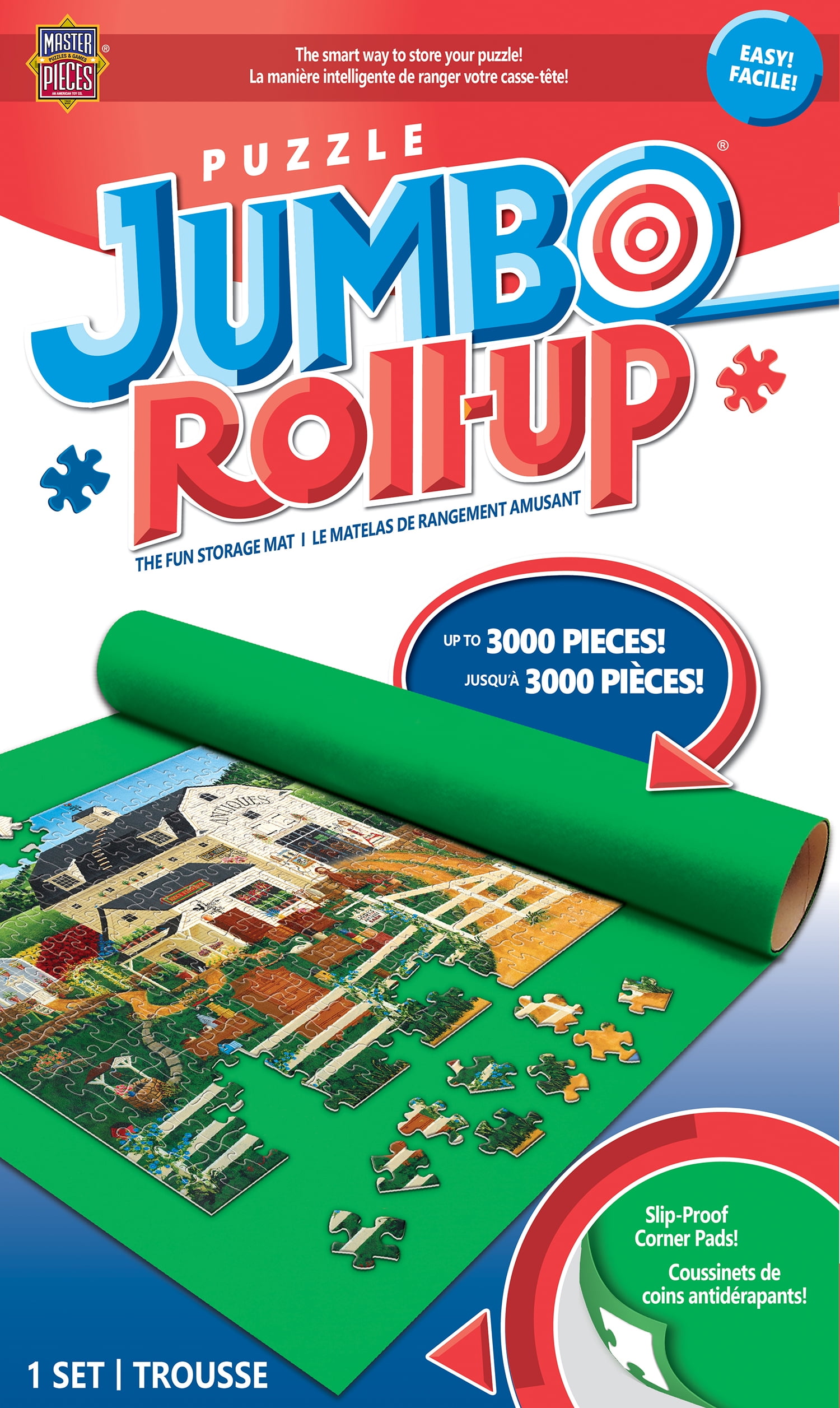 MasterPieces Accessories - Jumbo Jigsaw Puzzle Roll-Up Mat & Box - 48"x36"