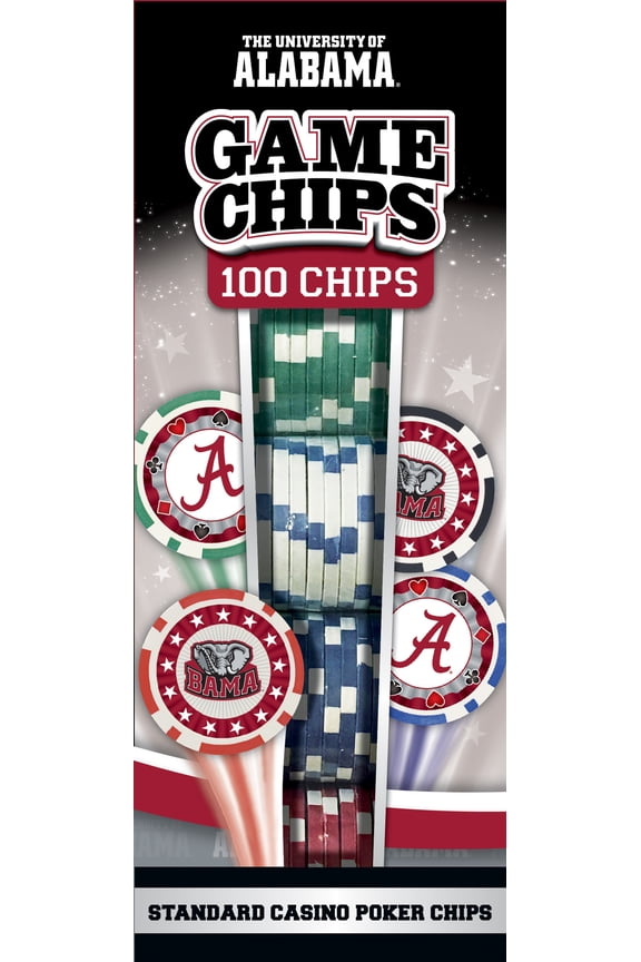 Casino 100 Piece Poker Chip Set - NCAA Alabama Crimson Tide