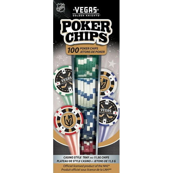 MasterPieces Casino 100 Piece Poker Chip Set - NHL Las Vegas Golden Knights