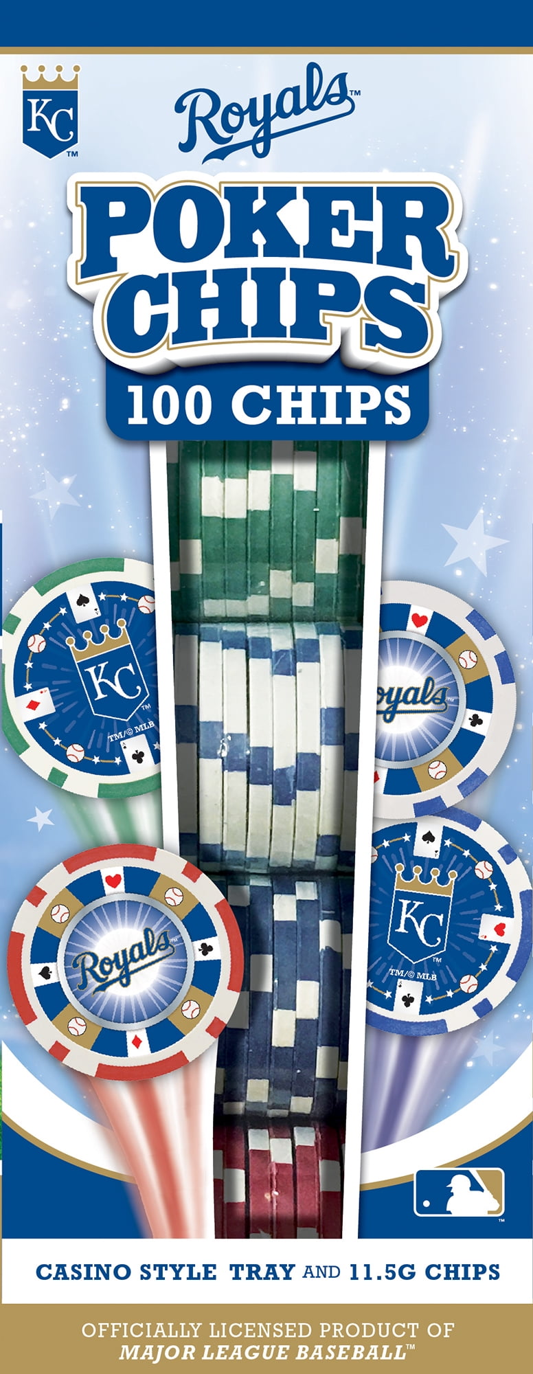 MasterPieces Casino Style 100 Piece Poker Chip Set MLB Kansas City