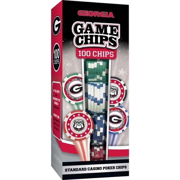 MasterPieces Casino Style 100 Piece Poker Chip Set - NCAA Georgia Bulldogs