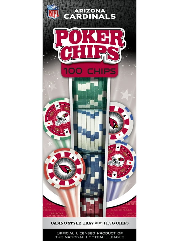 MasterPieces Casino Style 100 Piece Poker Chip Set - NFL Arizona Cardinals