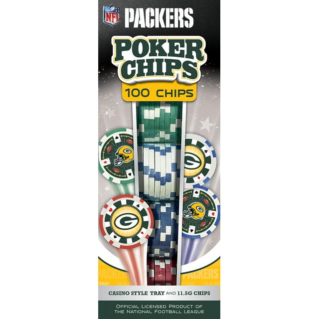 MasterPieces Casino Style 100 Piece Poker Chip Set - NFL Green Bay Packers