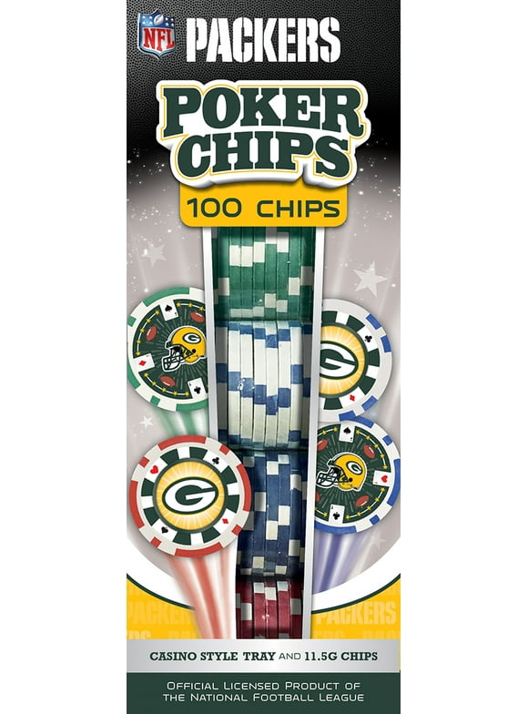 MasterPieces Casino Style 100 Piece Poker Chip Set - NFL Green Bay Packers