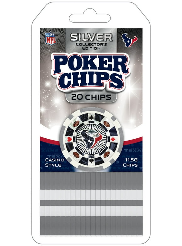 MasterPieces Casino Style 20 Piece 11.5 Gram Poker Chip Set NFL Houston Texans Silver Edition