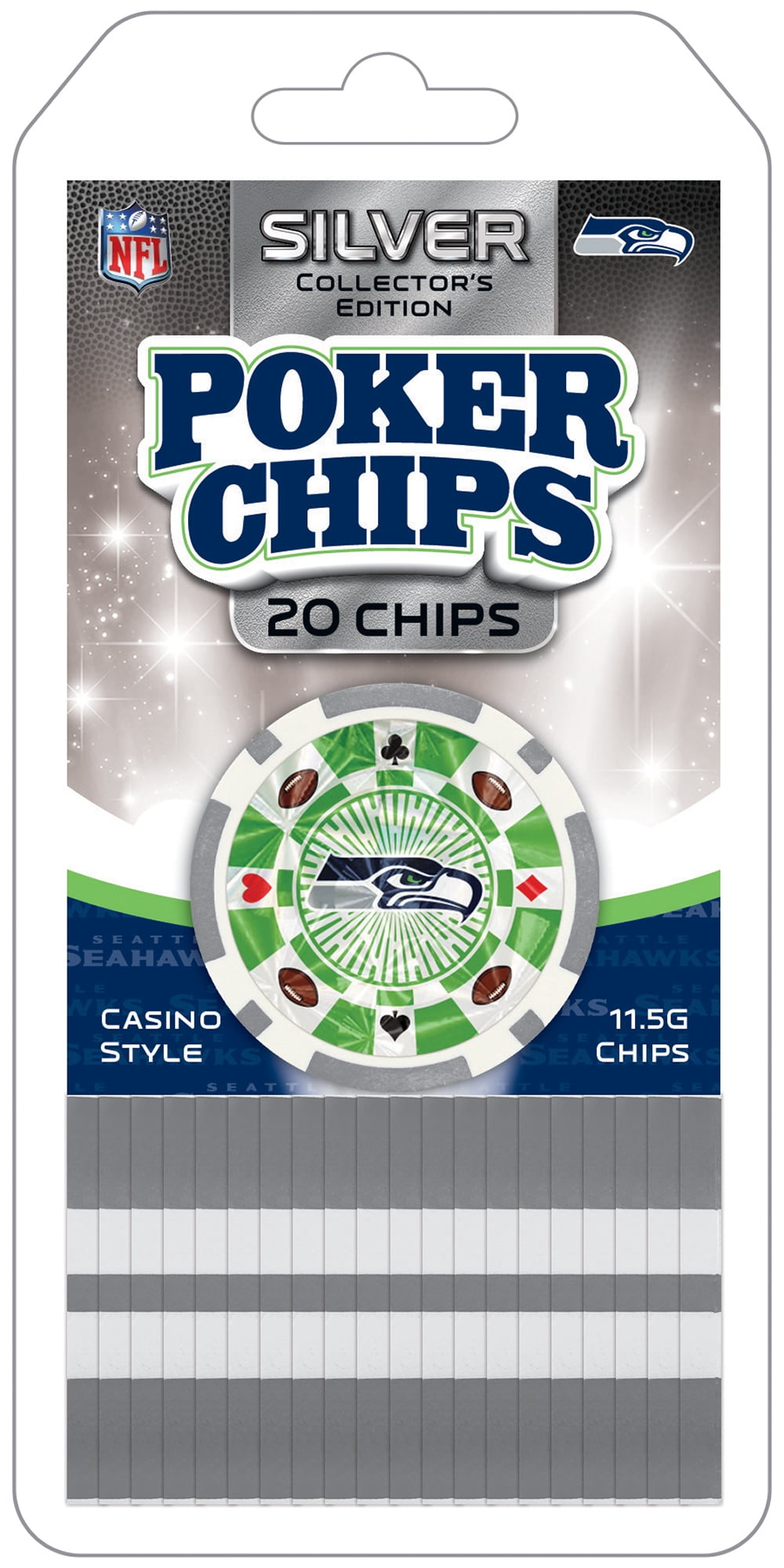 MasterPieces Casino Style 20 Piece 11.5 Gram Poker Chip Set NFL