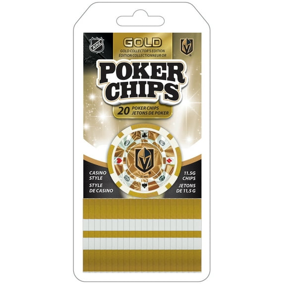 MasterPieces Casino Style 20 Piece 11.5 Gram Poker Chip Set NHL Las Vegas Golden Knights Gold Edition