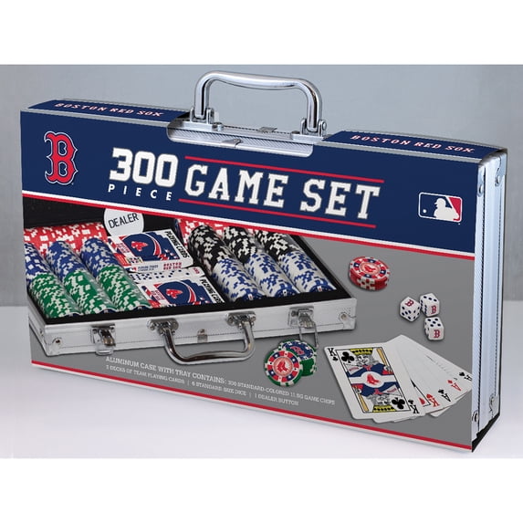 MasterPieces Casino Style 300 Piece Poker Chip Set - MLB Boston Red Sox