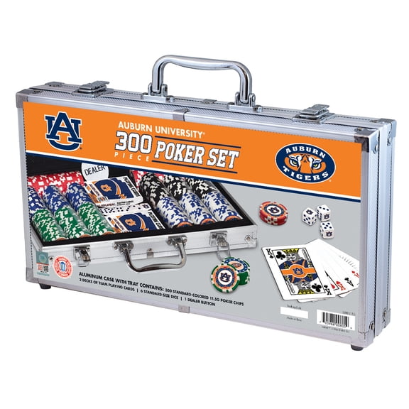 MasterPieces Casino Style 300 Piece Poker Chip Set - NCAA Auburn Tigers