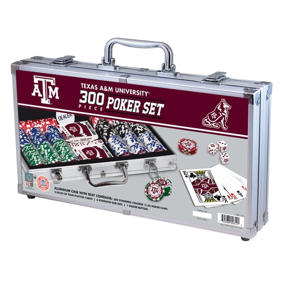 MasterPieces Casino Style 300 Piece Poker Chip Set - NCAA Texas A&M Aggies