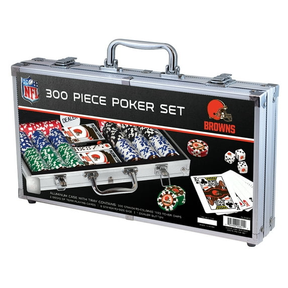 MasterPieces Casino Style 300 Piece Poker Chip Set - NFL Cleveland Browns
