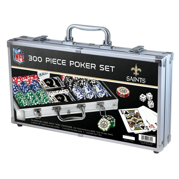 MasterPieces Casino Style 300 Piece Poker Chip Set - NFL New Orleans Saints