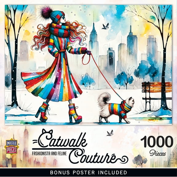 MasterPieces Catwalk Couture - Fashionista and Feline 1000 Piece Cat Puzzle, Home of Fashion