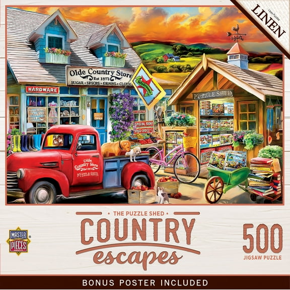 MasterPieces Country Escapes - The Puzzle Shed 500 Piece Jigsaw Puzzle, Charming General Store Scene