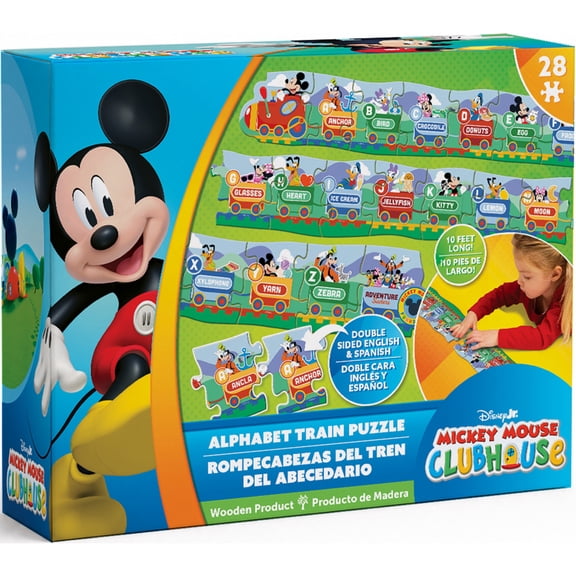MasterPieces Disney Educational Floor Puzzle - Jumbo 28 Piece Wood Jigsaw Puzzle for Families - Mickey ABC Train