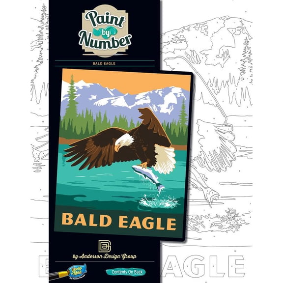 MasterPieces Eagle Paint By Number for Adults – DIY Painting Canvas Set with Brushes & Paints