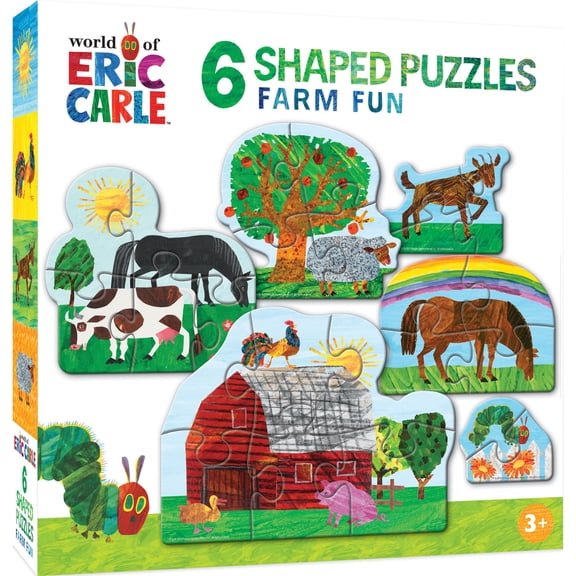 MasterPieces Eric Carle - Farm Life 6-Pack Mini Shaped Puzzles