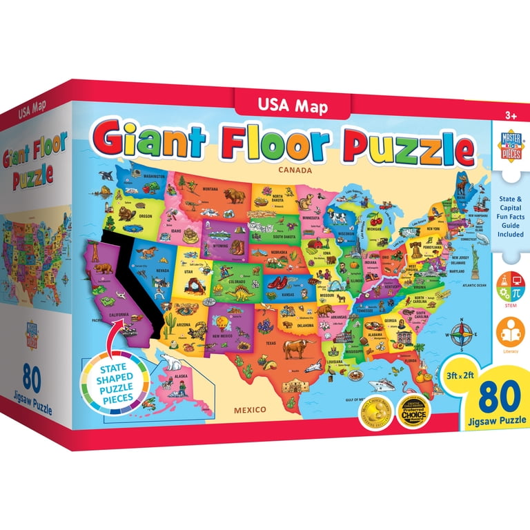 MasterPieces, USA Map Floor Puzzle, 80 Large Pieces, 36