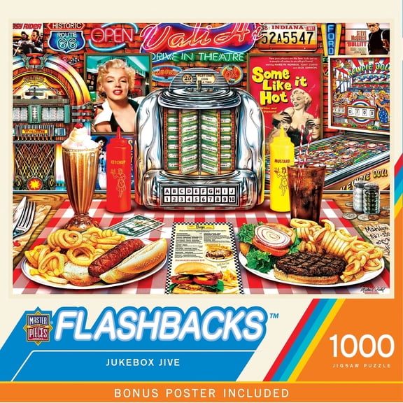 MasterPieces Flashbacks 1000 Piece Puzzle - Jukebox Jive - 19.25"x26.75"