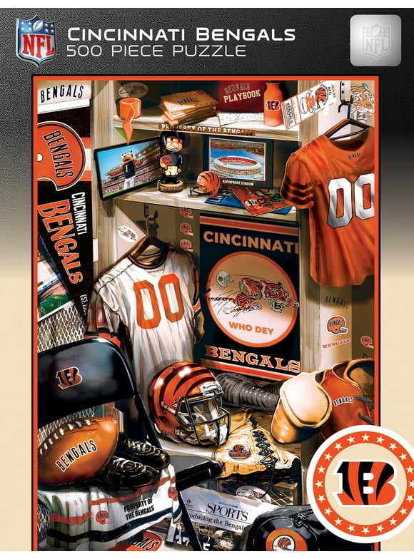MasterPieces Game Day 500 Piece Jigsaw Puzzle for Adults - NFL Cincinnati Bengals Locker Room - 15"x21"