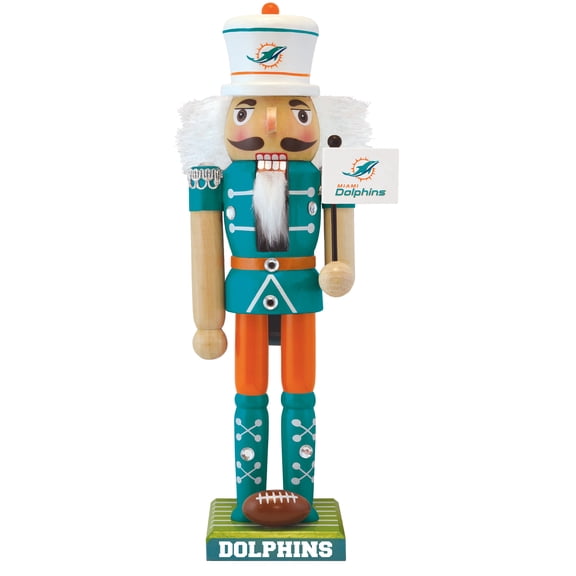 MasterPieces Game Day NFL Miami Dolphins Nutcracker Doll - Holiday Sports Decor