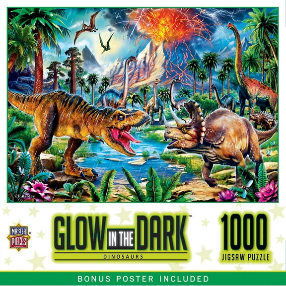 MasterPieces Glow in the Dark - Dinosaurs 1000 Piece Adult Jigsaw Puzzle