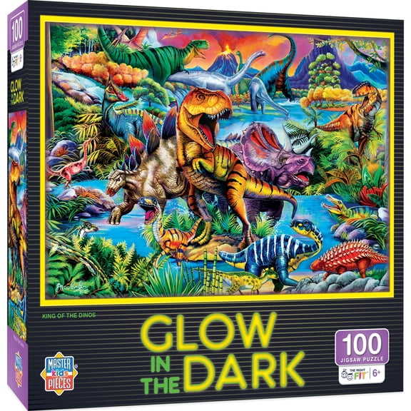 MasterPieces Glow in the Dark - King of the Dinos 100 Piece Jigsaw Puzzle