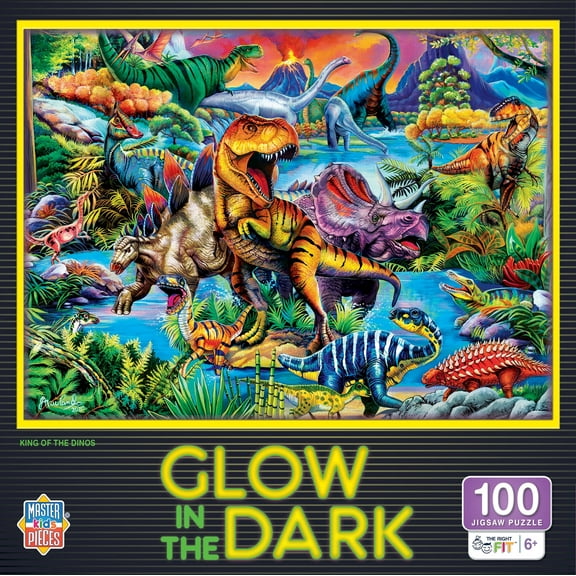 MasterPieces Glow in the Dark - King of the Dinos 100 Piece Jigsaw Puzzle