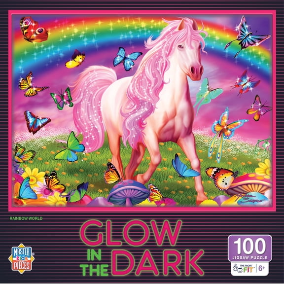 MasterPieces Glow in the Dark - Rainbow World 100 Piece Jigsaw Puzzle