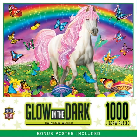 MasterPieces Glow in the Dark - Rainbow World 1000 Piece Adult Jigsaw Puzzle