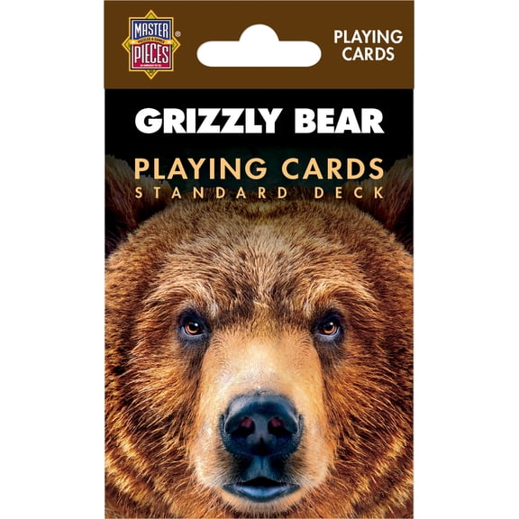 MasterPieces Grizzly Bear Playing Cards - 54 Card Deck for Adults with Exclusive Grizzly Bear Designs
